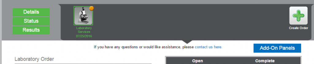 Portal lab test add on